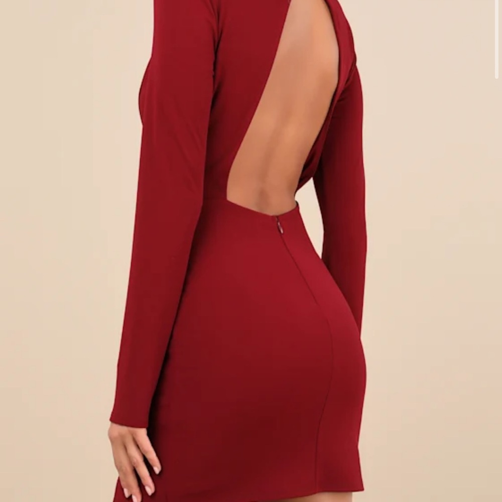 Lulu's Deep Red Backless Dress